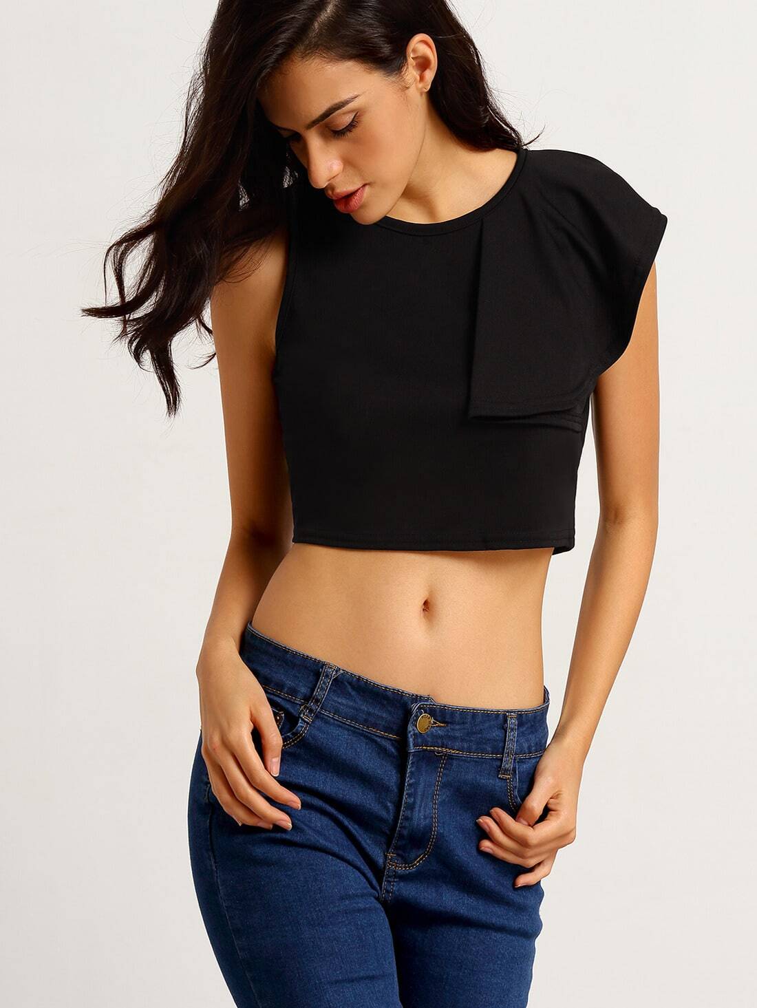 ruffle crop tank