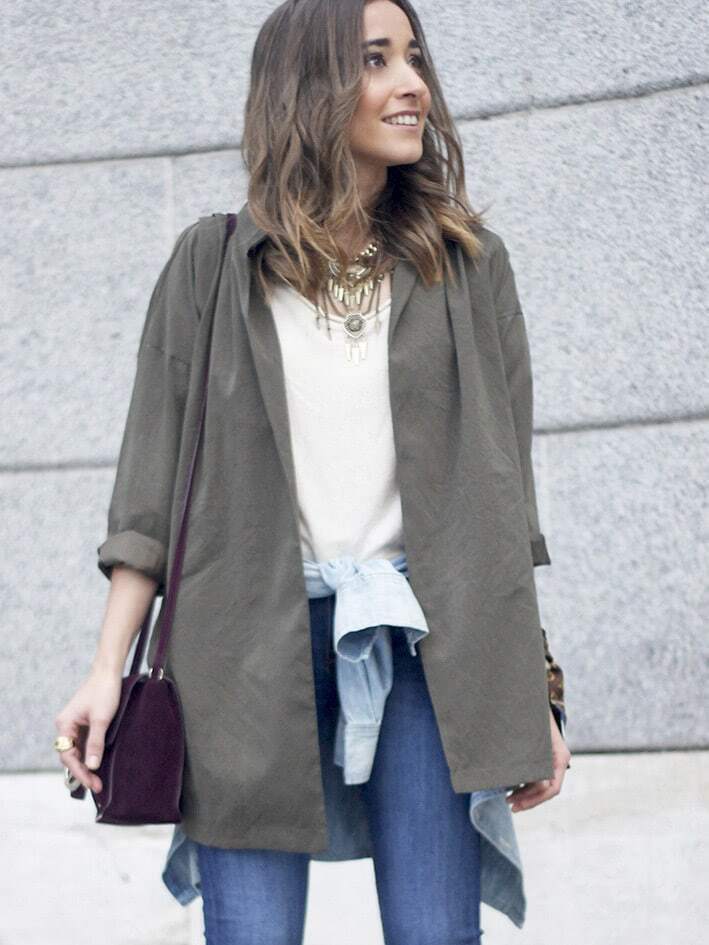 Army Green V Neck Belt Coat Army Green V Neck Belt Coat