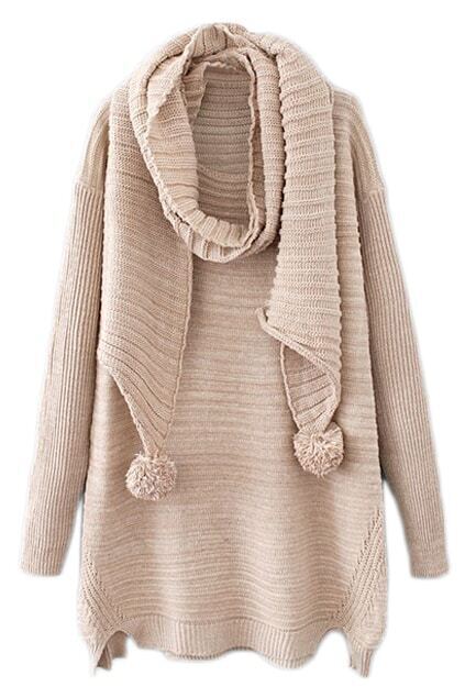 cream side split jumper