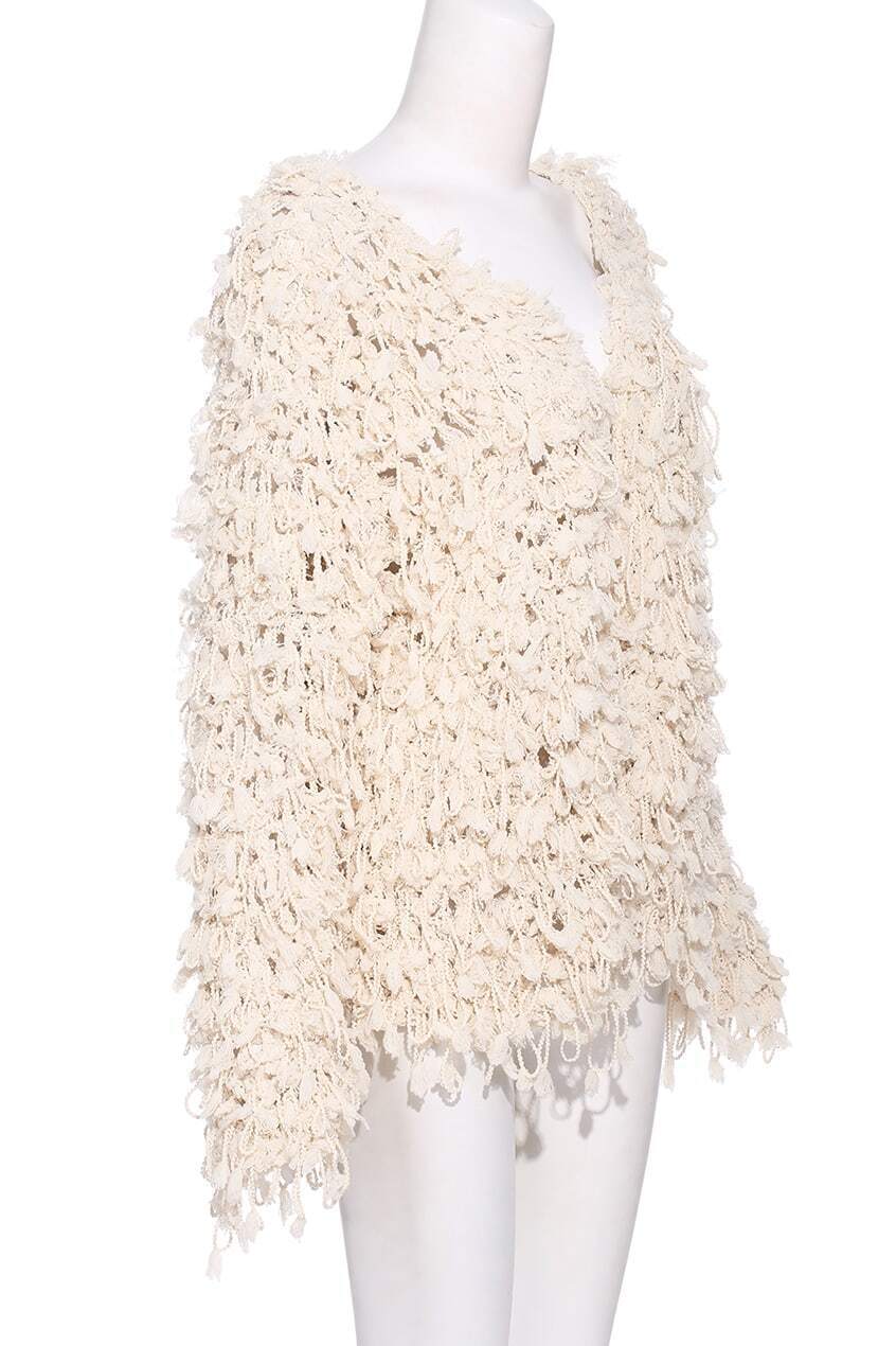 Fluffy Warm CardiganCreamFor Womenromwe