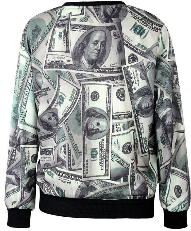 U.S. Dollar Print SweatshirtFor Womenromwe