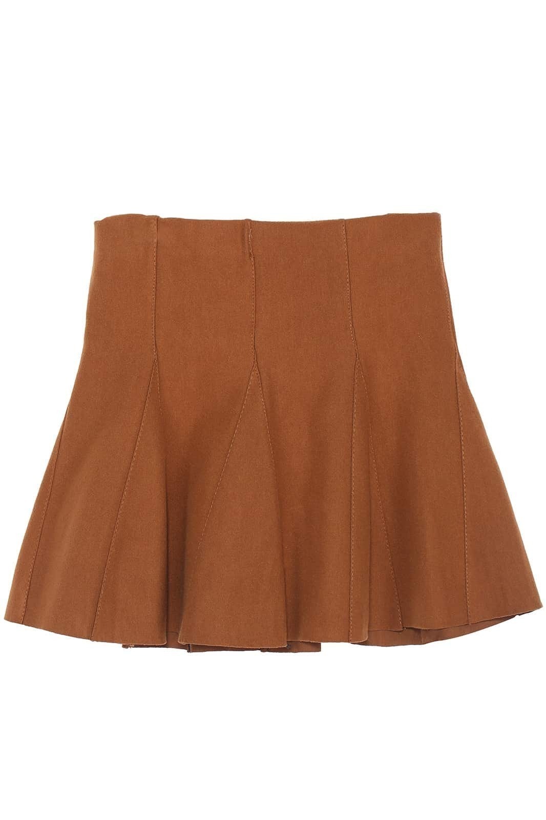 High Waist Flare Khaki Skirt