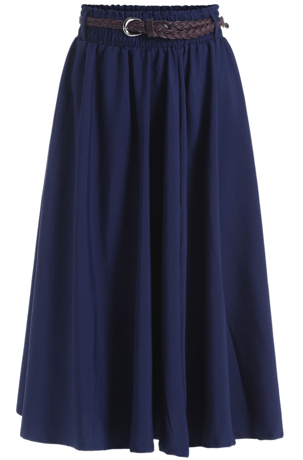 With Belt Pleated Skirt