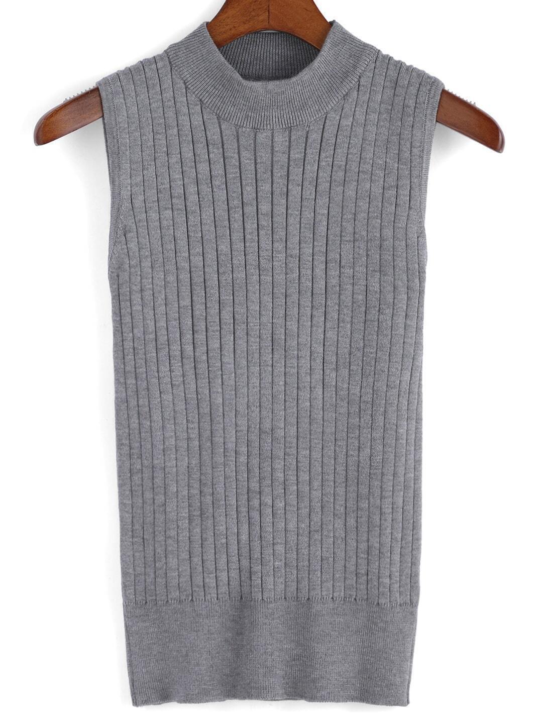 Knit Grey Tank TopFor Womenromwe