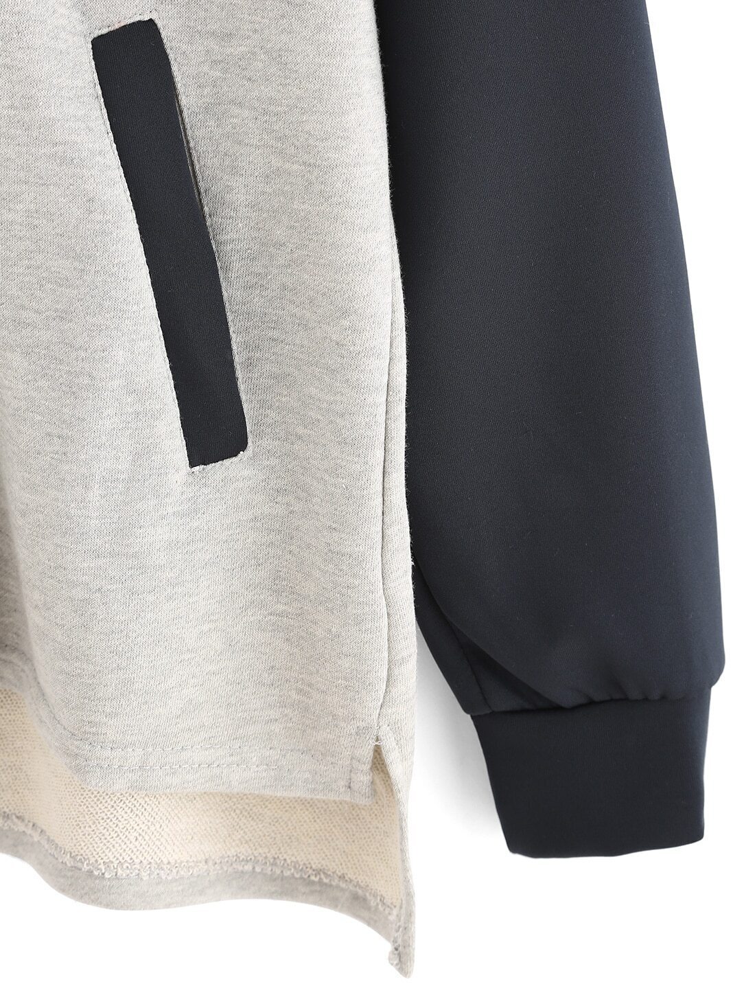 Dip Hem Colorblock Varsity Jacket