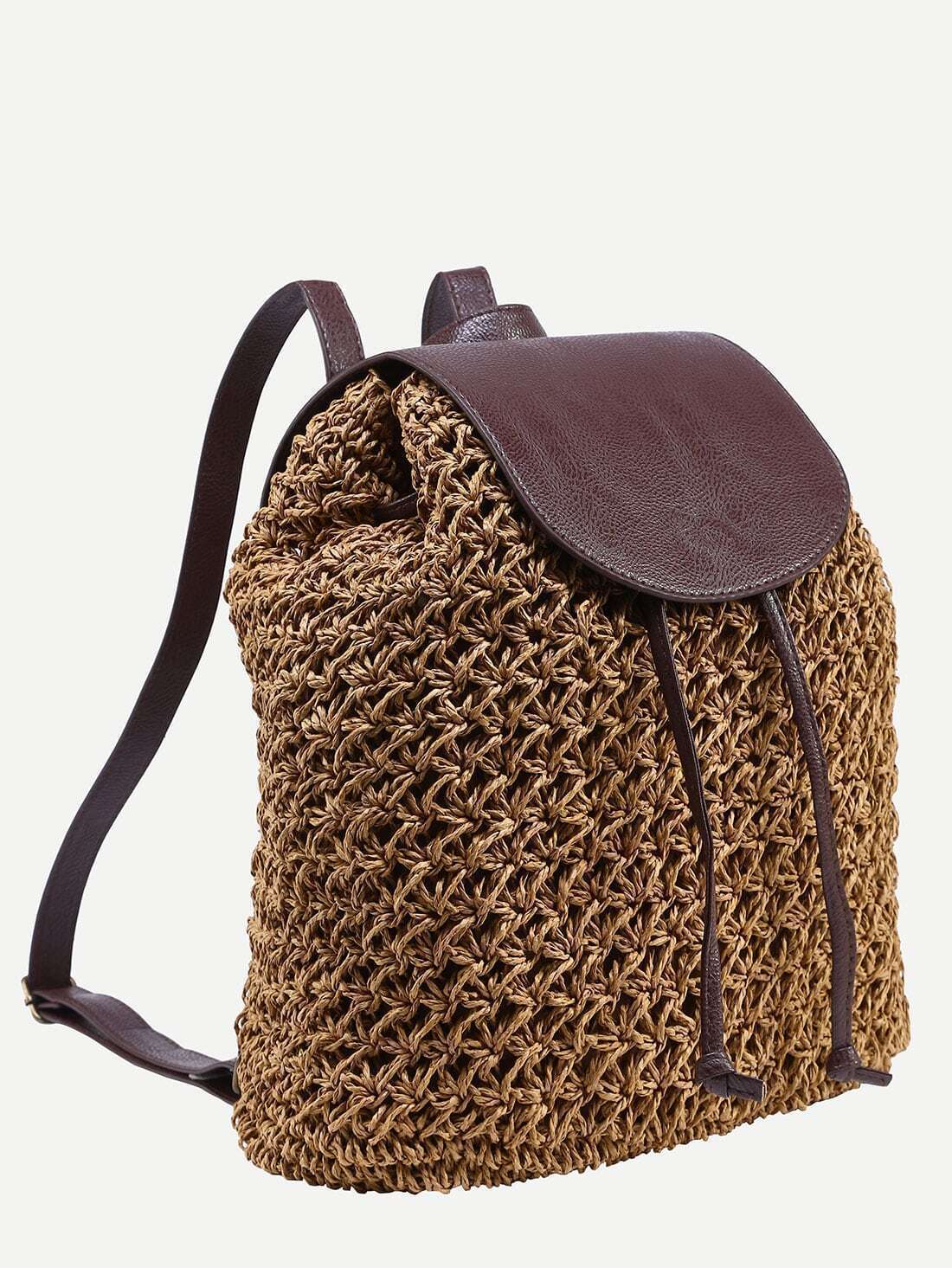 beach straw backpack