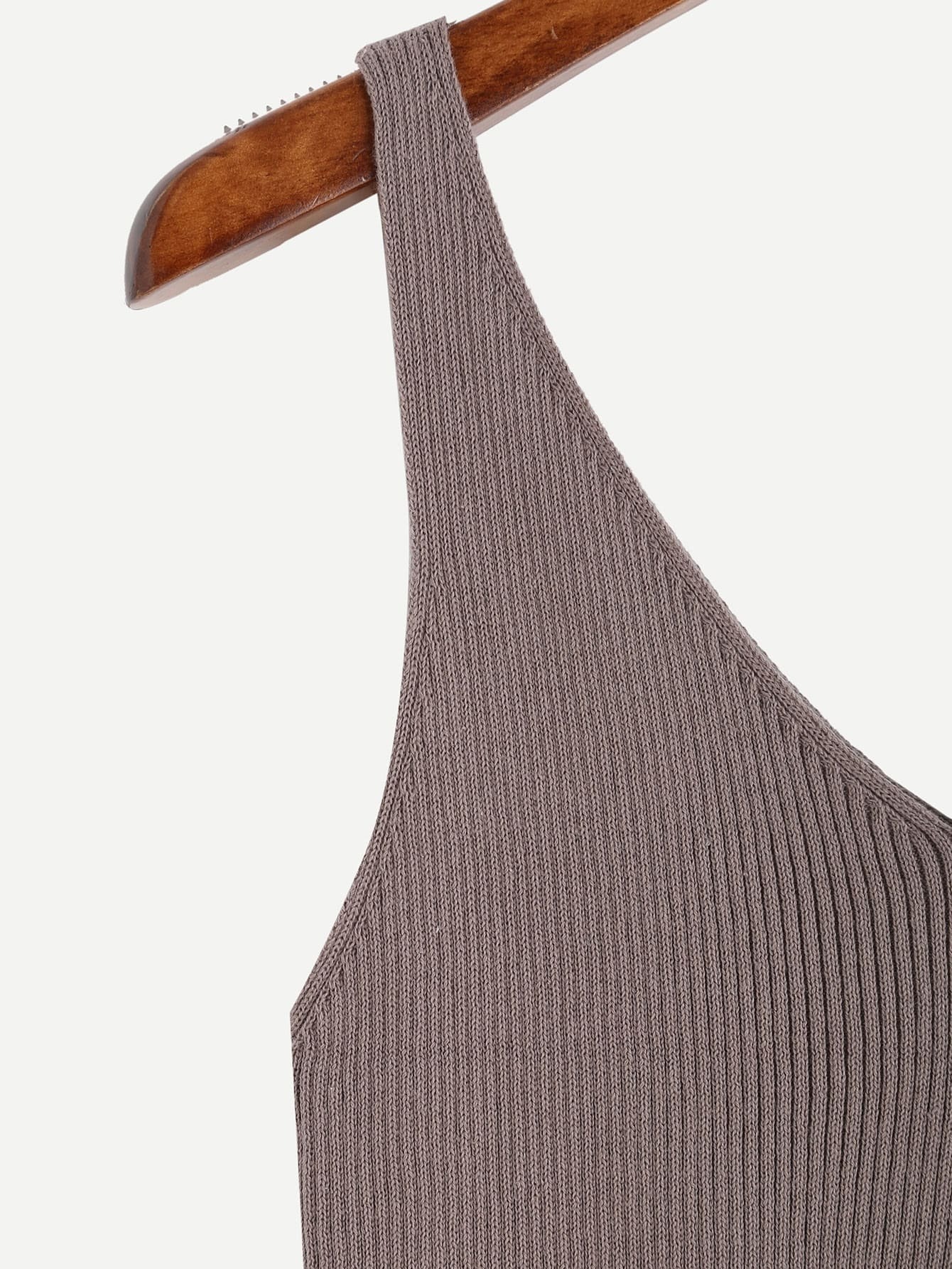 Deep V Neck Ribbed Knit Tank Top