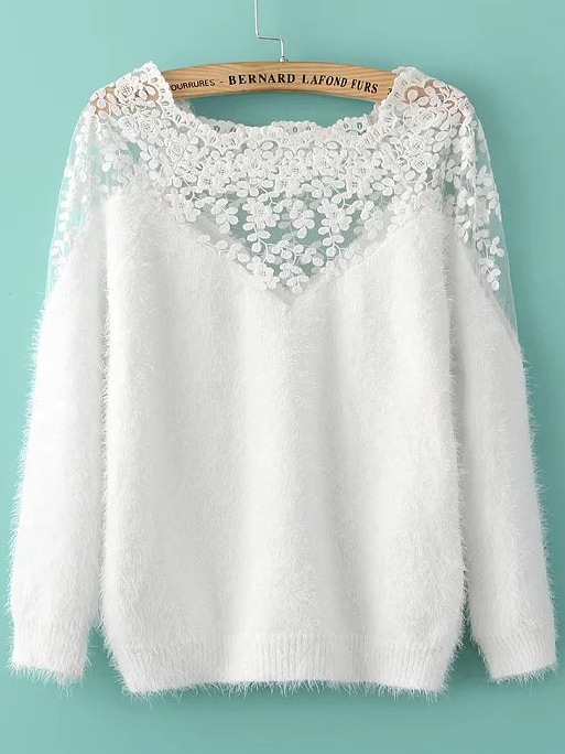 white lace insert boat neck mohair sweater white lace insert boat neck mohair sweater white lace insert boat neck mohair sweater white lace insert boat neck mohair sweater