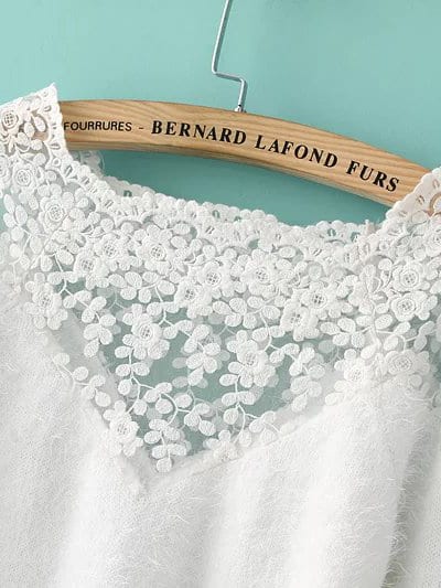 white lace insert boat neck mohair sweater white lace insert boat neck mohair sweater white lace insert boat neck mohair sweater white lace insert boat neck mohair sweater
