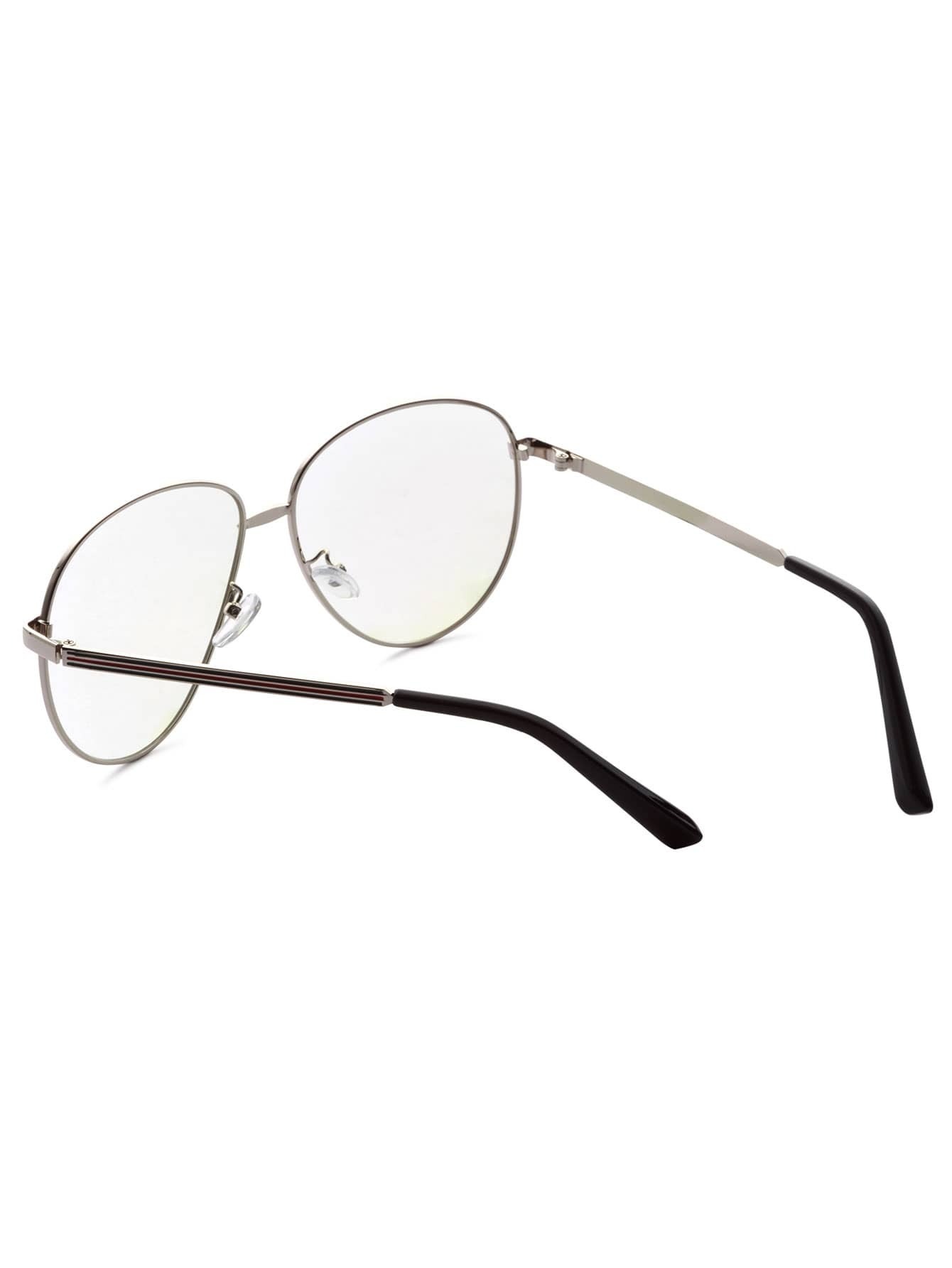 Silver Frame Large Lens Vintage Glasses