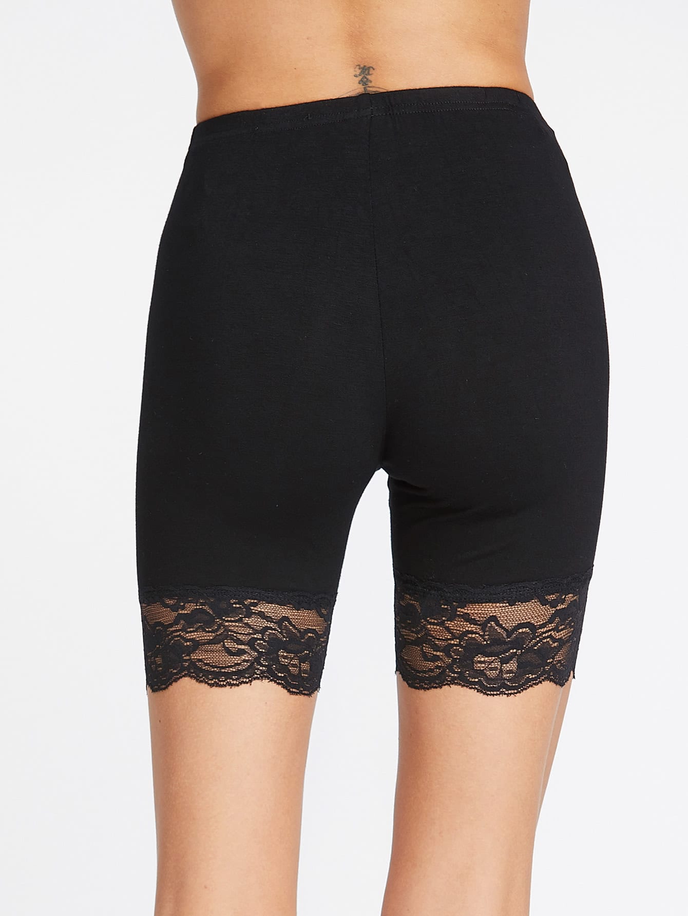 legging shorts with lace trim