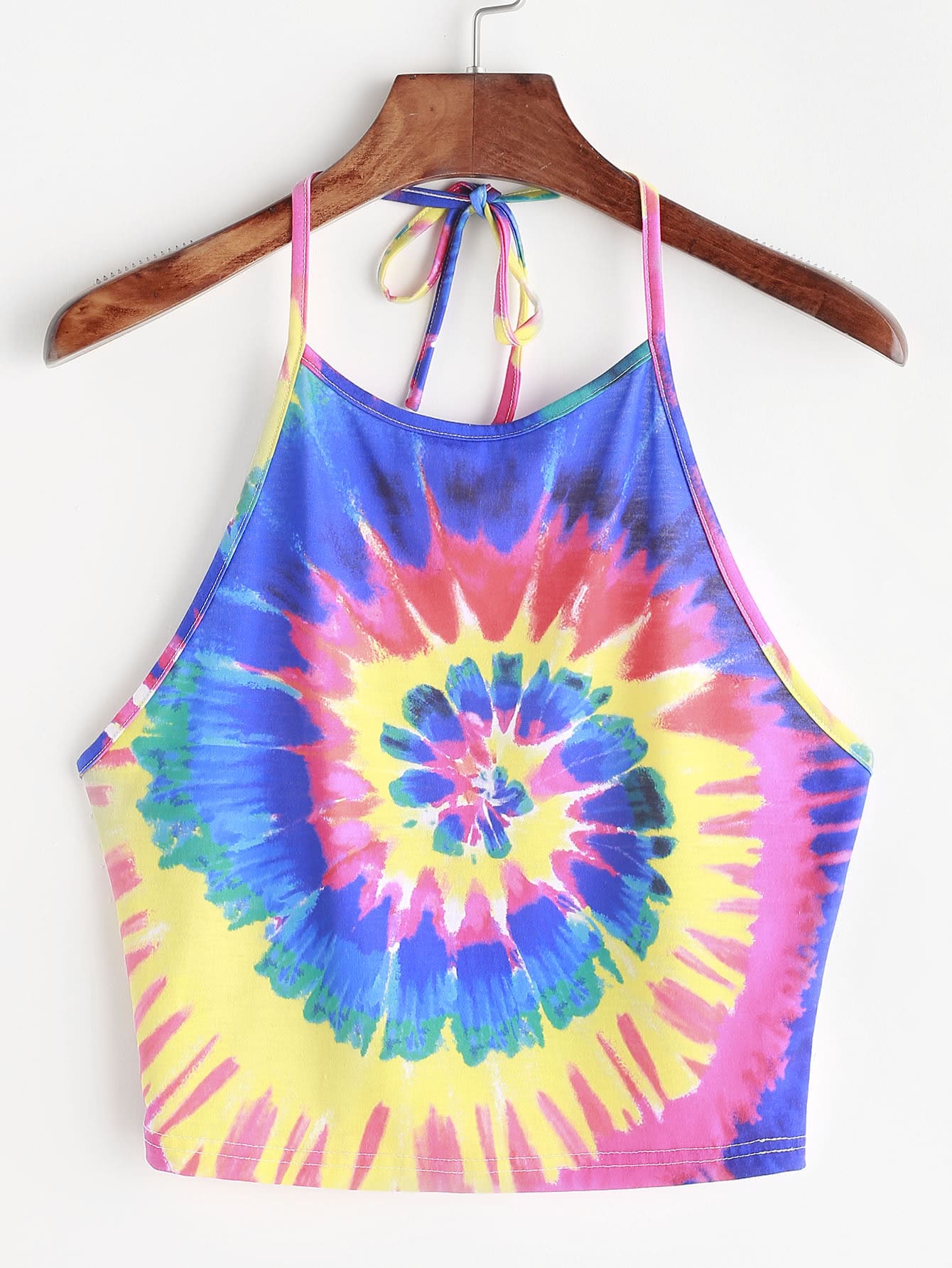 spiral tie dye print tie halter topfor women romwe christmas suits