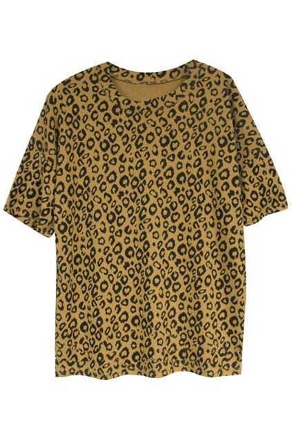 yellow leopard print top
