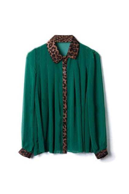 leopard print green top