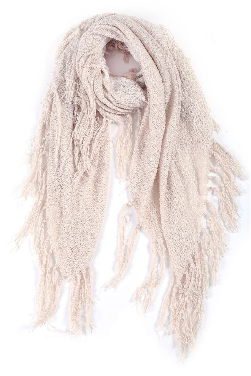 Fringed Ivory ScarfFor Women-romwe