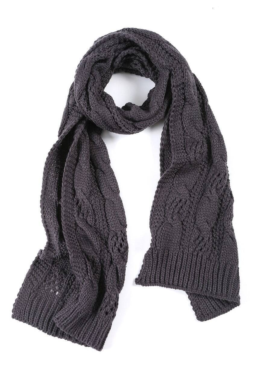 CableKnit ScarfGreyFor Womenromwe