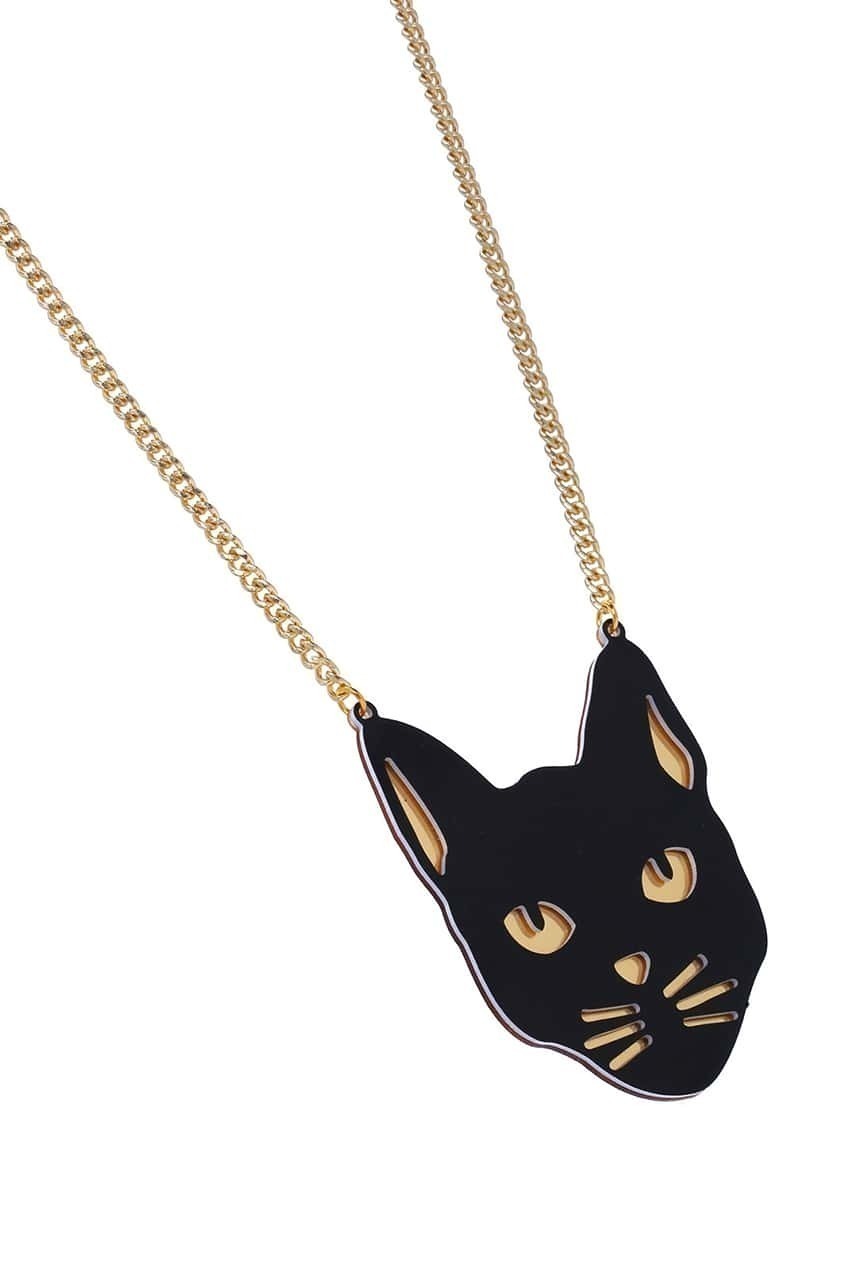 10×1 Brand Black Cat Pendant NecklaceFor Womenromwe