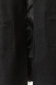 Pocketed Sheer Black CoatFor Women-romwe