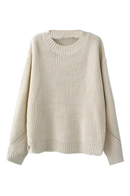 cream side split jumper
