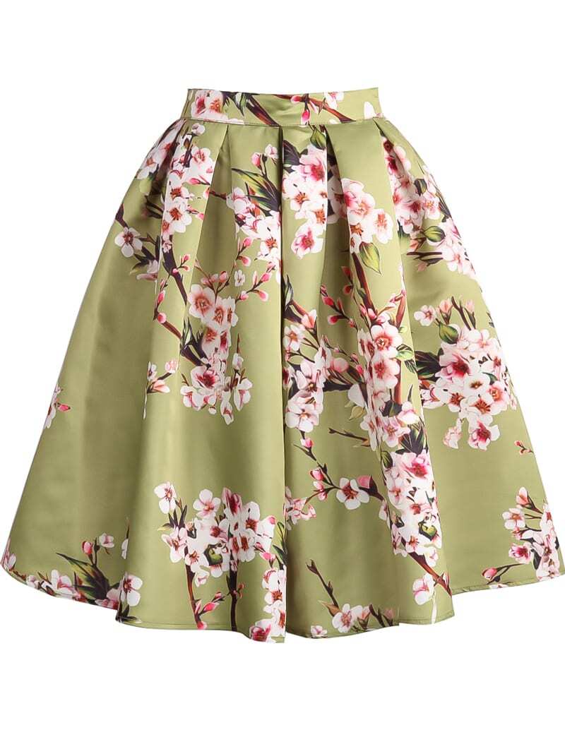 Pleated Floral Skirt 30