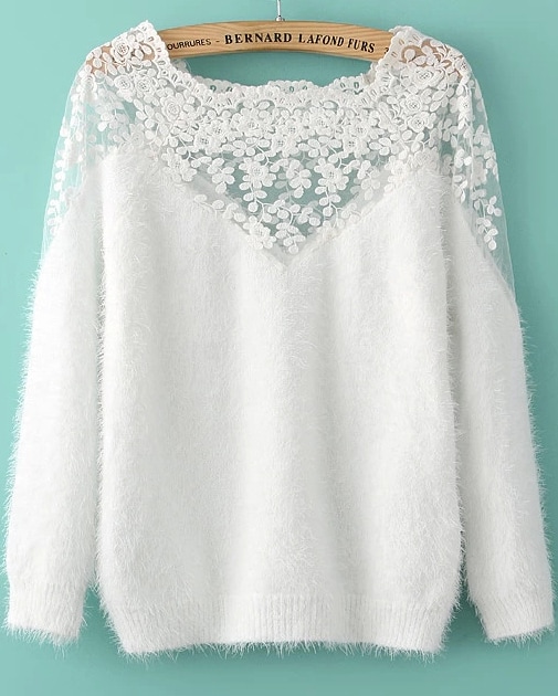 white lace pullover