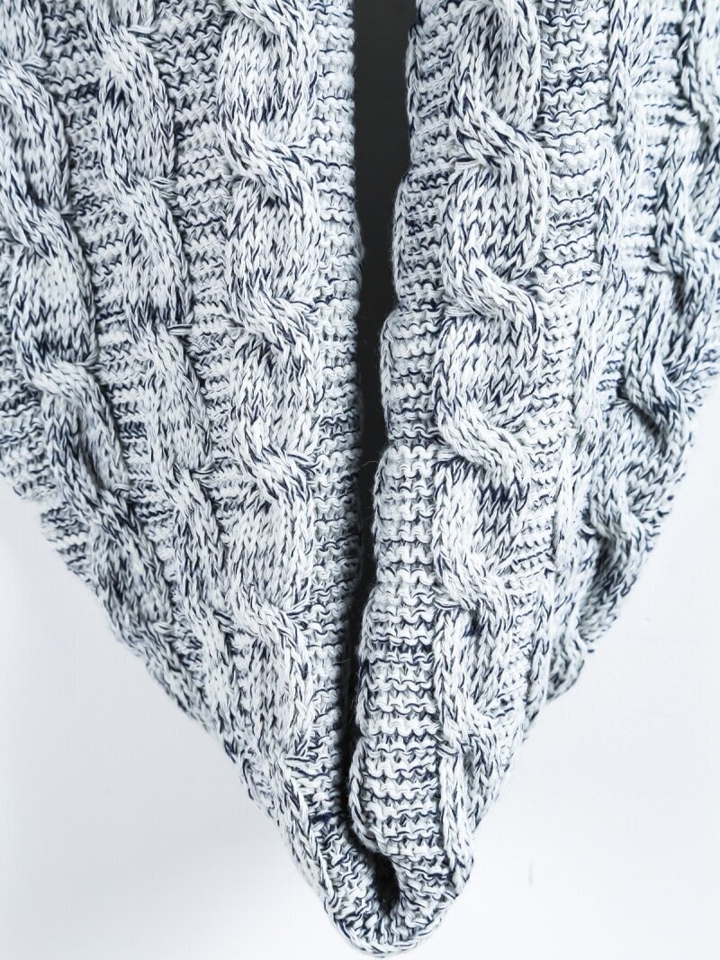 Cable Knit Grey ScarveFor Womenromwe
