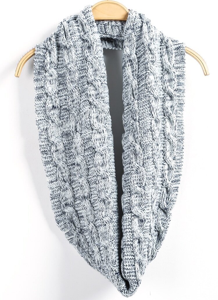 Cable Knit Grey ScarveFor Womenromwe