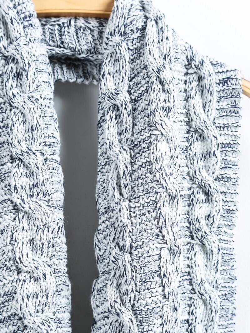 Cable Knit Grey ScarveFor Womenromwe