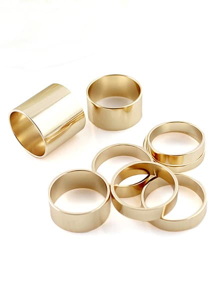 ROMWE Slick Multipack Gold Rings