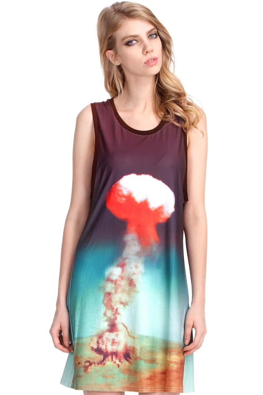 Eveningglow Printed Green Tank DressFor Womenromwe