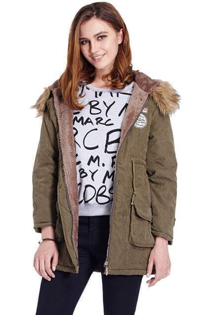 army coat with fur hood