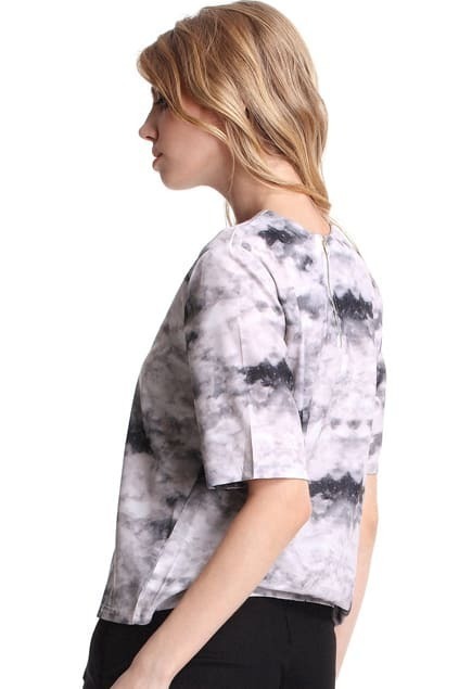 black and grey tie dye shirt