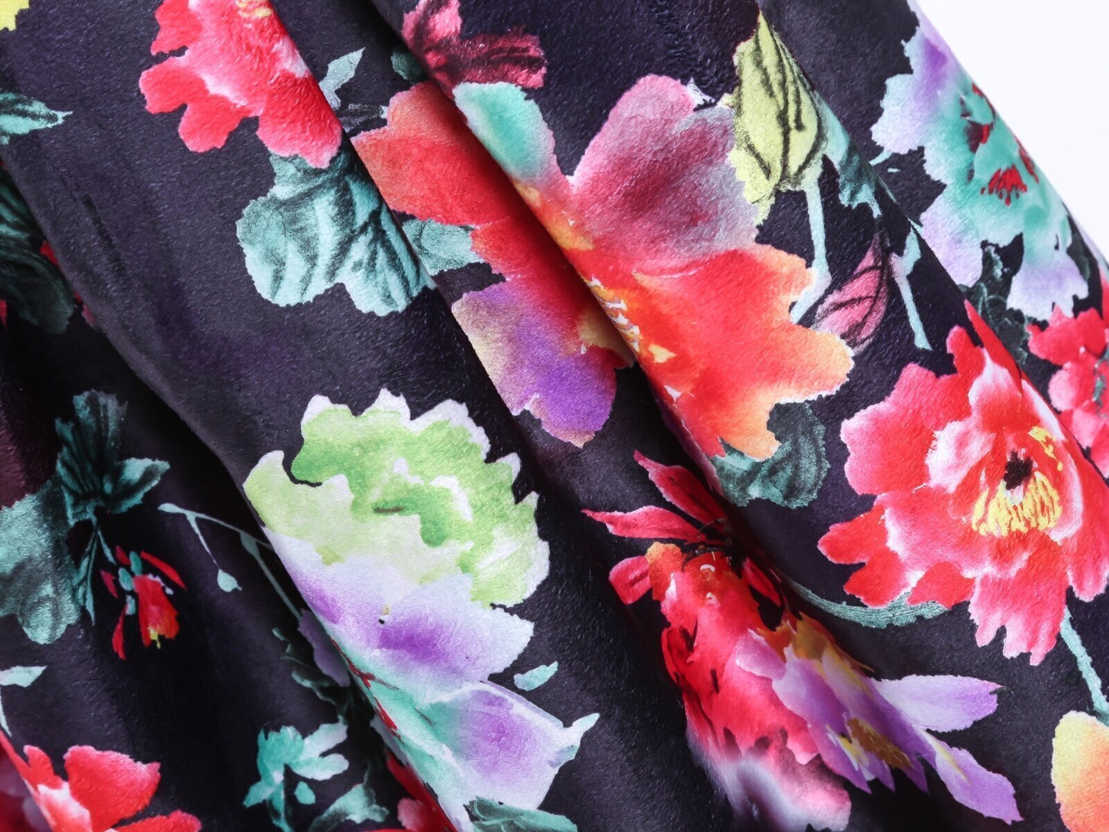 Zipper Floral Print Pleated Red SkirtFor Womenromwe