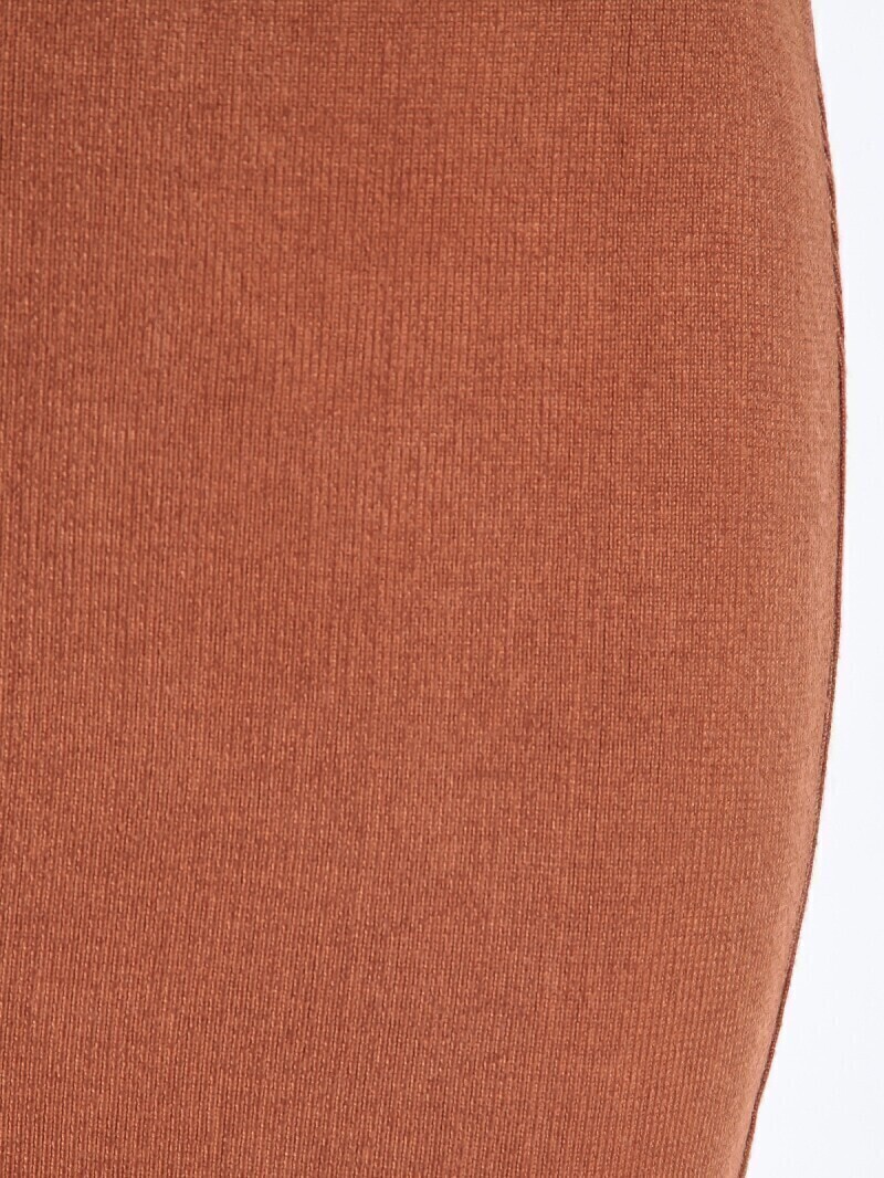 Belted Khaki Knit Bodycon SkirtFor Womenromwe