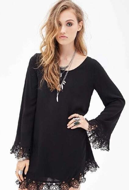 Lace Backless Loose Dress pictures