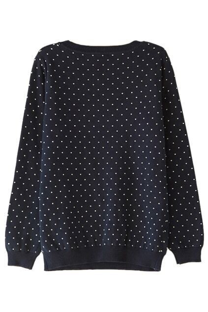 Polka Dots Blue JumperFor Women-romwe