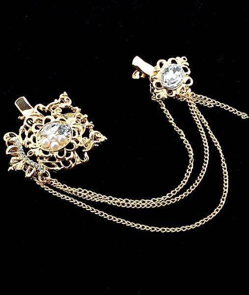 Gold Pearl Chain Hair Accessary