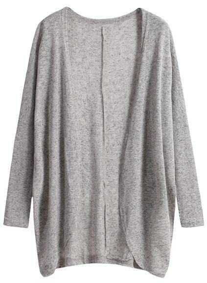 Long Sleeve Loose Grey Cardigan