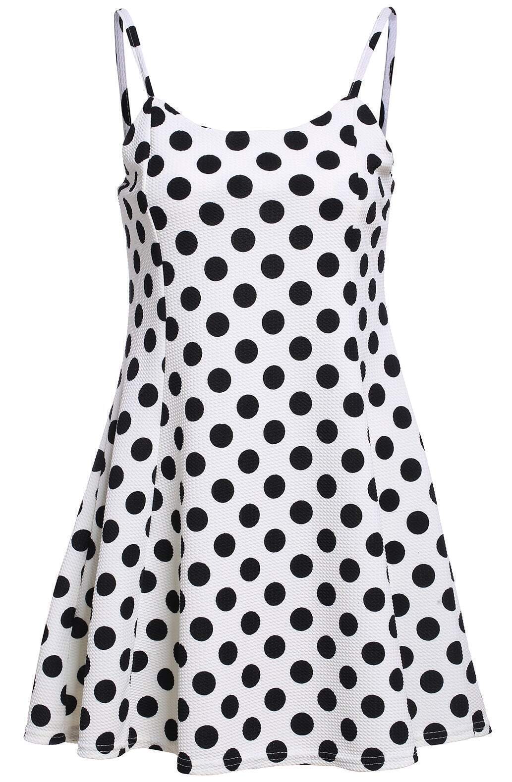 Spaghetti Strap Polka Dot With Zipper DressFor Womenromwe