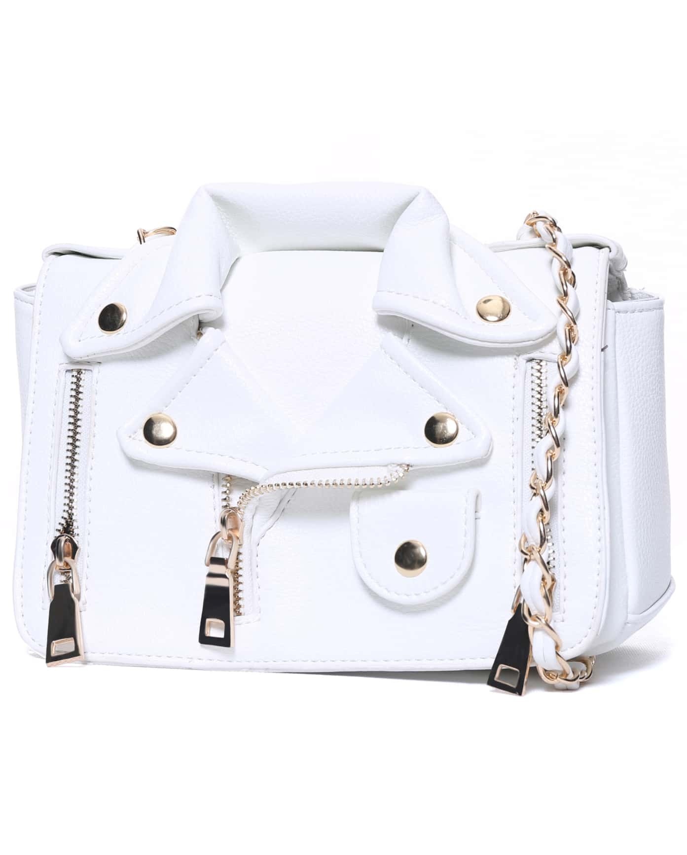 White Zipper Chain PU BagFor Womenromwe