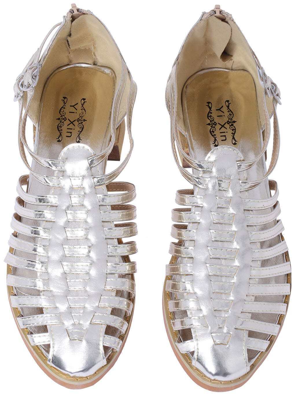 flat silver slingbacks