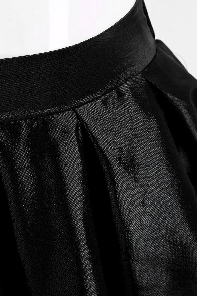 With Zipper Flare Black SkirtFor Womenromwe