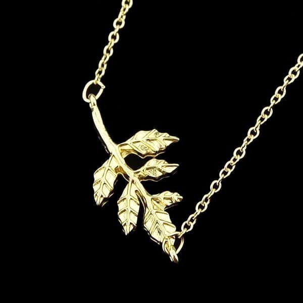 Gold Leaf Chain NecklaceFor Women-romwe