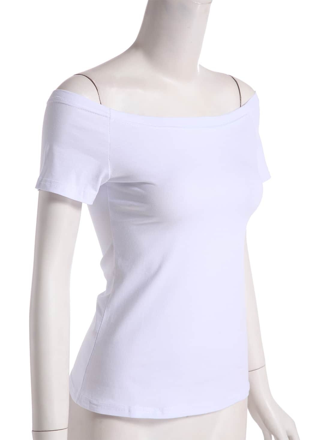 boat neck white blouse