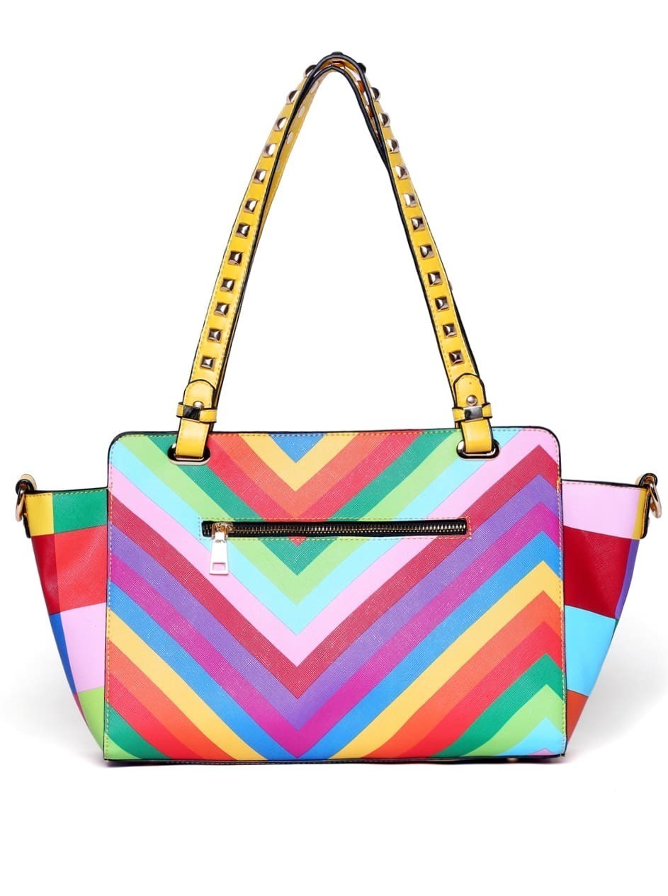 Multicolor With Rivet Buckle Shoulder BagFor Womenromwe