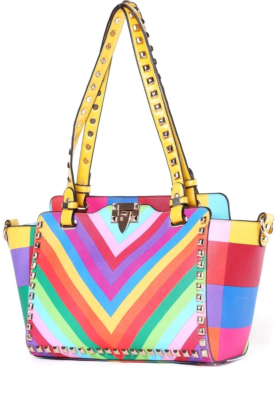 Multicolor With Rivet Buckle Shoulder BagFor Womenromwe