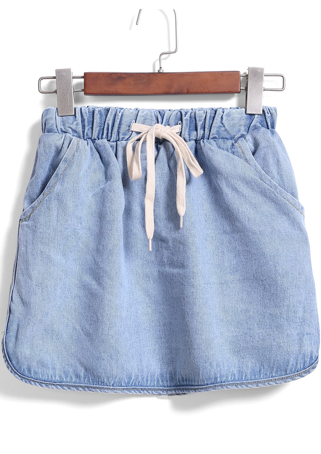 Drawstring Denim Skirt 69