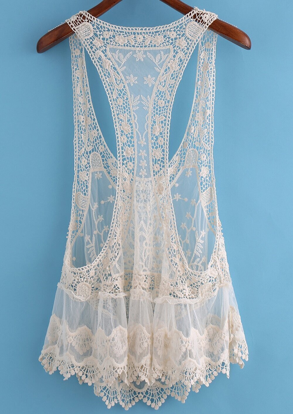 Lace Crochet Tank TopFor Womenromwe