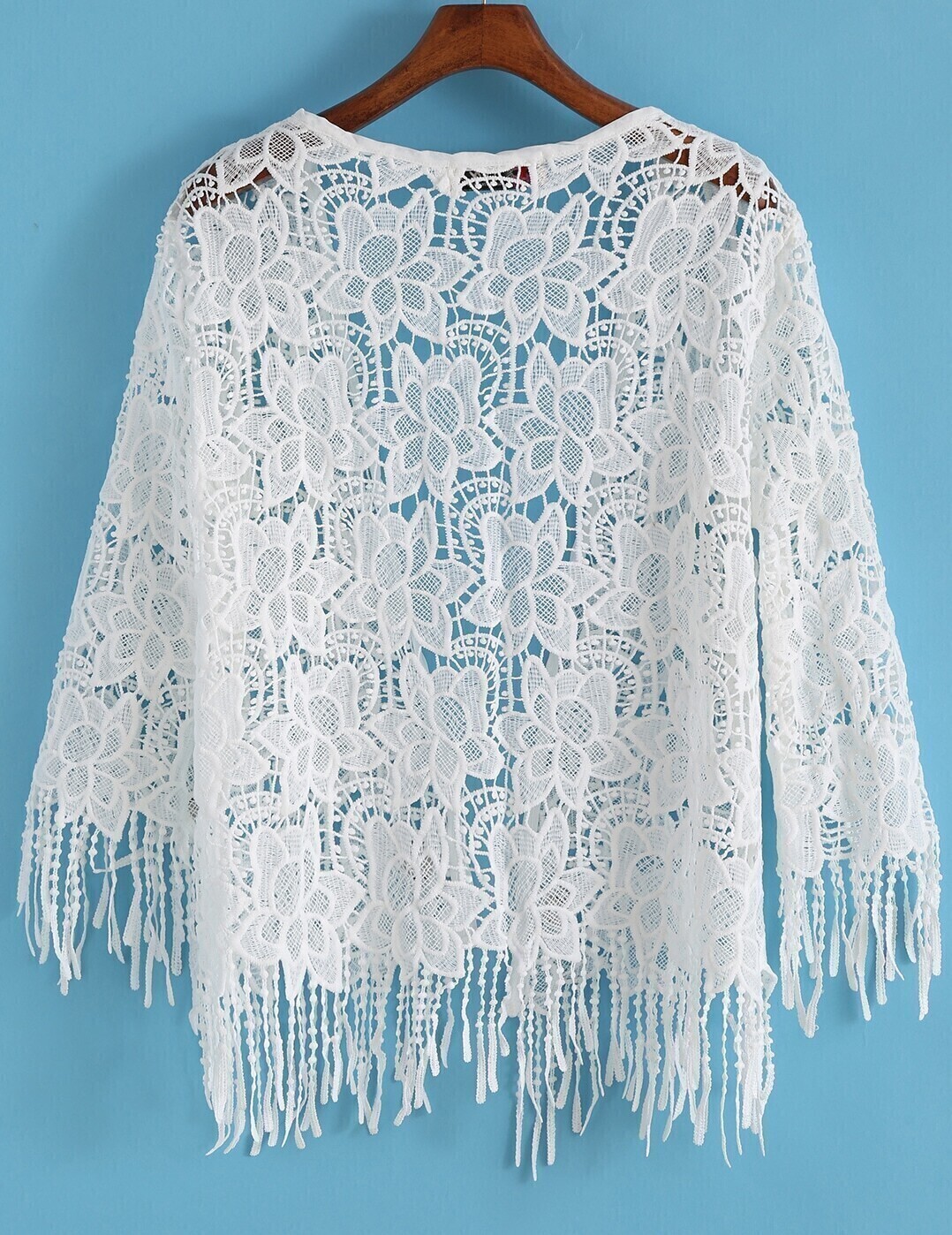 Lace Crochet With Tassel TopFor Womenromwe