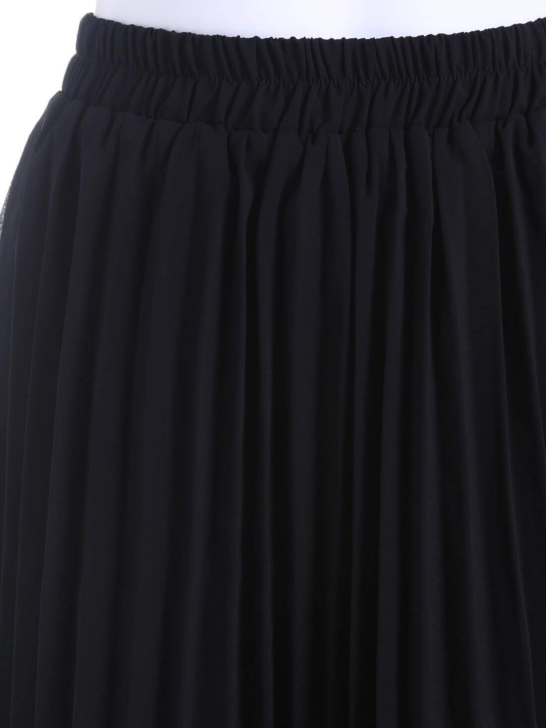 Elastic Waist Ruffle Pleated SkirtFor Womenromwe